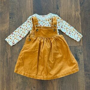 Fall corduroy jumper dress outfit